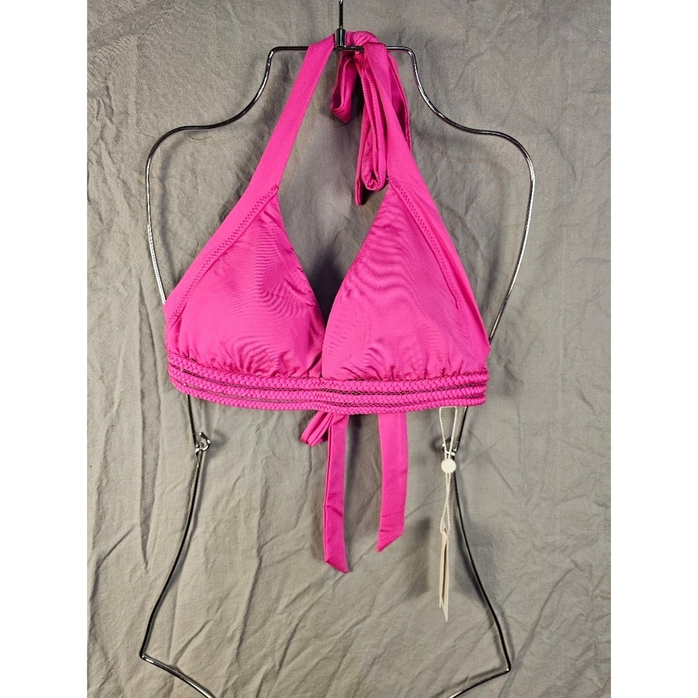 Trina Turk Swim & Spa Magenta Pink Braided Triangle Halter Bikini Top Size 8